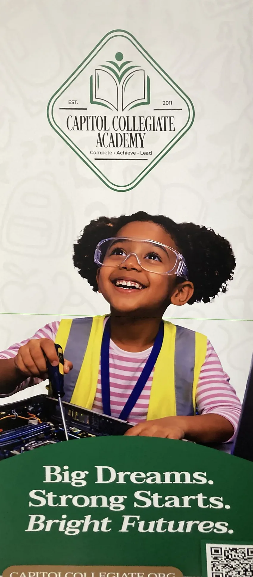 Capitol Collegiate Academy banner — Big Dreams. Strong Starts. Bright Futures.